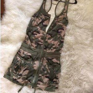 JUICY COUTURE 2004 RARE AF Pink Label Juicy Couture Camo Zip Cargo Dress